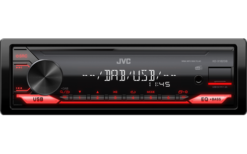 [JVC182KDXDB] JVC KD-X182DB 1-Din Autoradio mit USB, AUX und kurzem Chassis