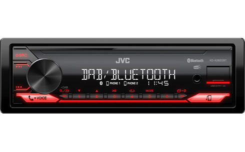 [JVC282KDXDBT] JVC KD-X282DBT 1-DIN Autoradio mit USB, AUX, Bluetooth und kurzem Chassis